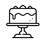 Schwarzweißbild einer Torte