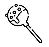 Schwarzweißbild eines Cake Pops