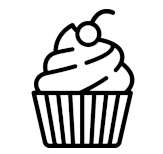 Schwarzweißbild eines Cupcakes